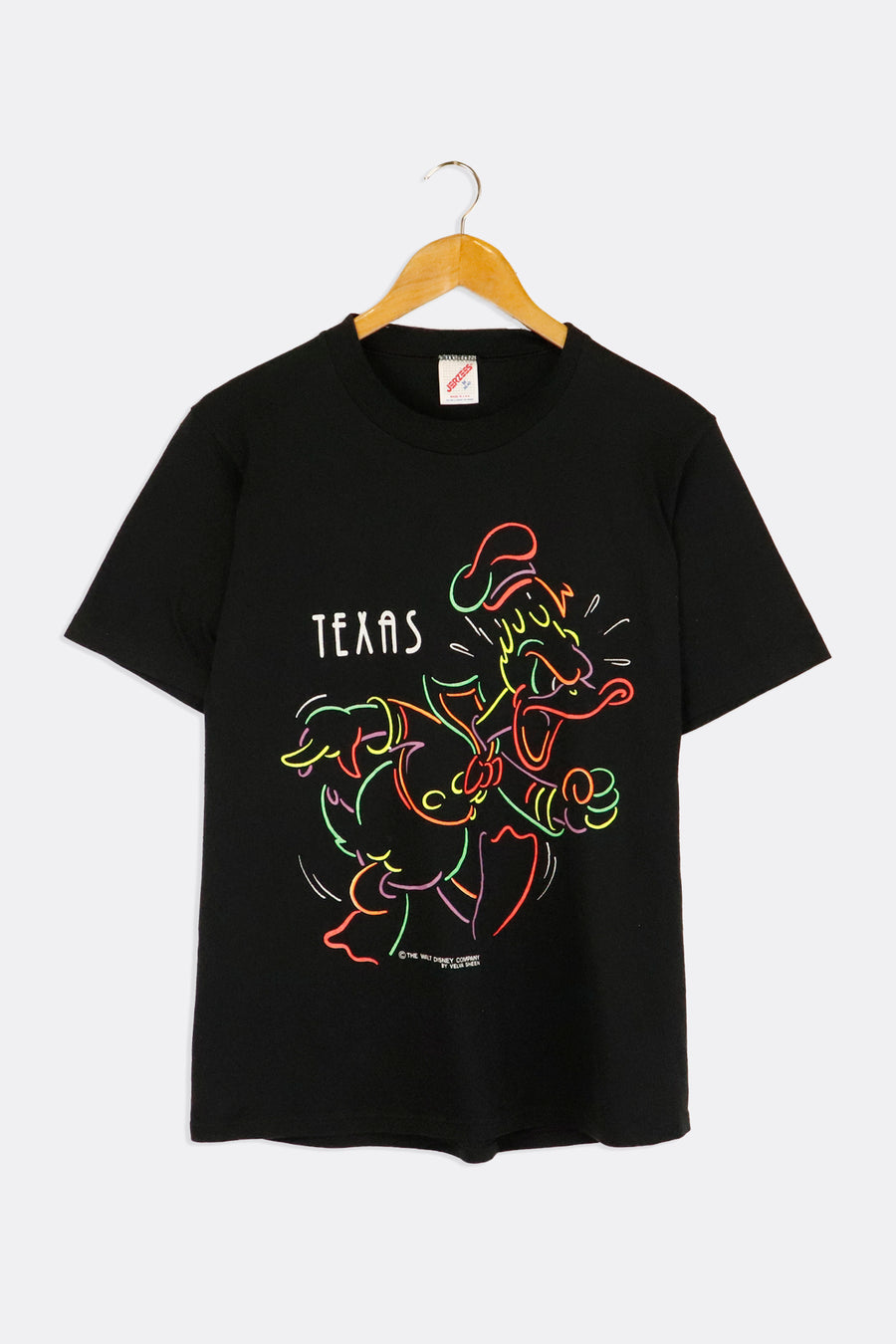 Vintage Disney Mulitcolour Abstract Donald Duck Texas Vinyl T Shirt Sz M