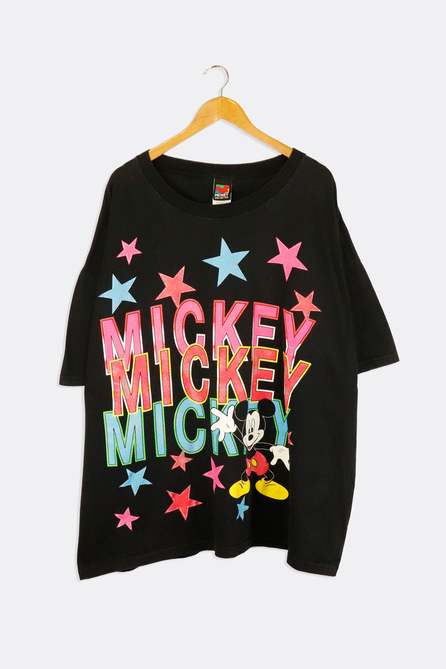 Vintage Disney Mickey Mickey Mickey Stars Vinyl T Shirt Sz 3XL