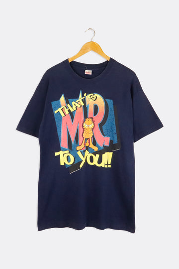 Vintage 1979 Garfield Thats Mr To You Vinyl T Shirt Sz L