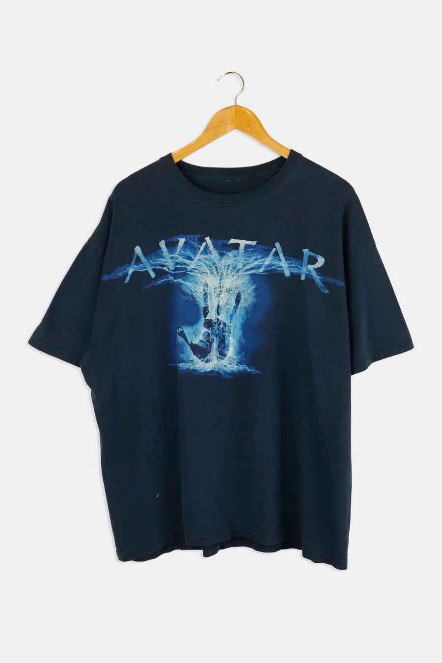 Vintage Avatar Hand With Blue Neon Water Vinyl T Shirt