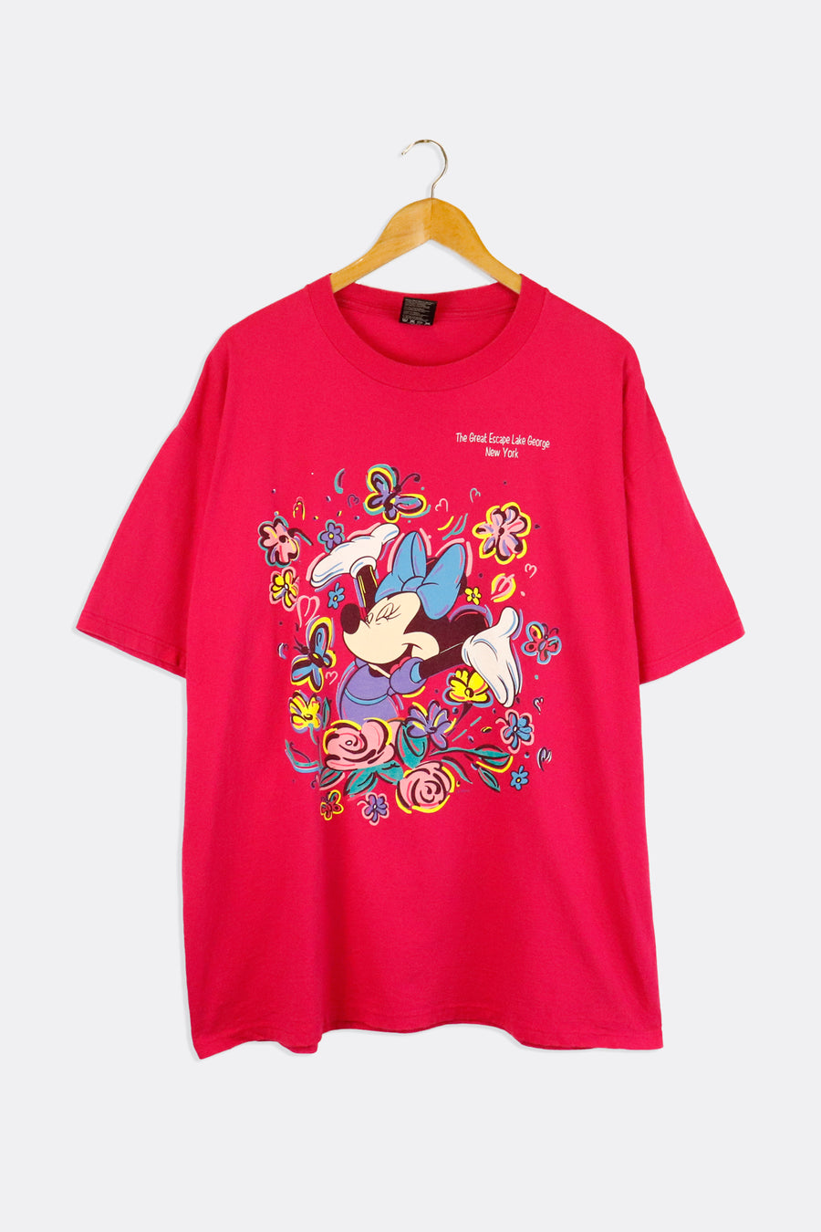 Vintage Disney The Great Escape Lake George New York Minnie Mouse Flowers T Shirt Sz XL