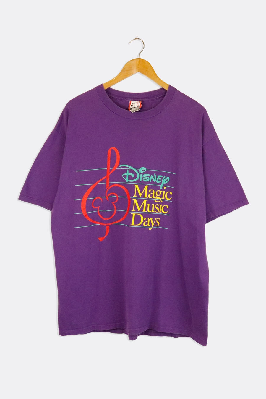 Vintage Disney Magic Music Days Mickey Shaped Music Note T Shirt