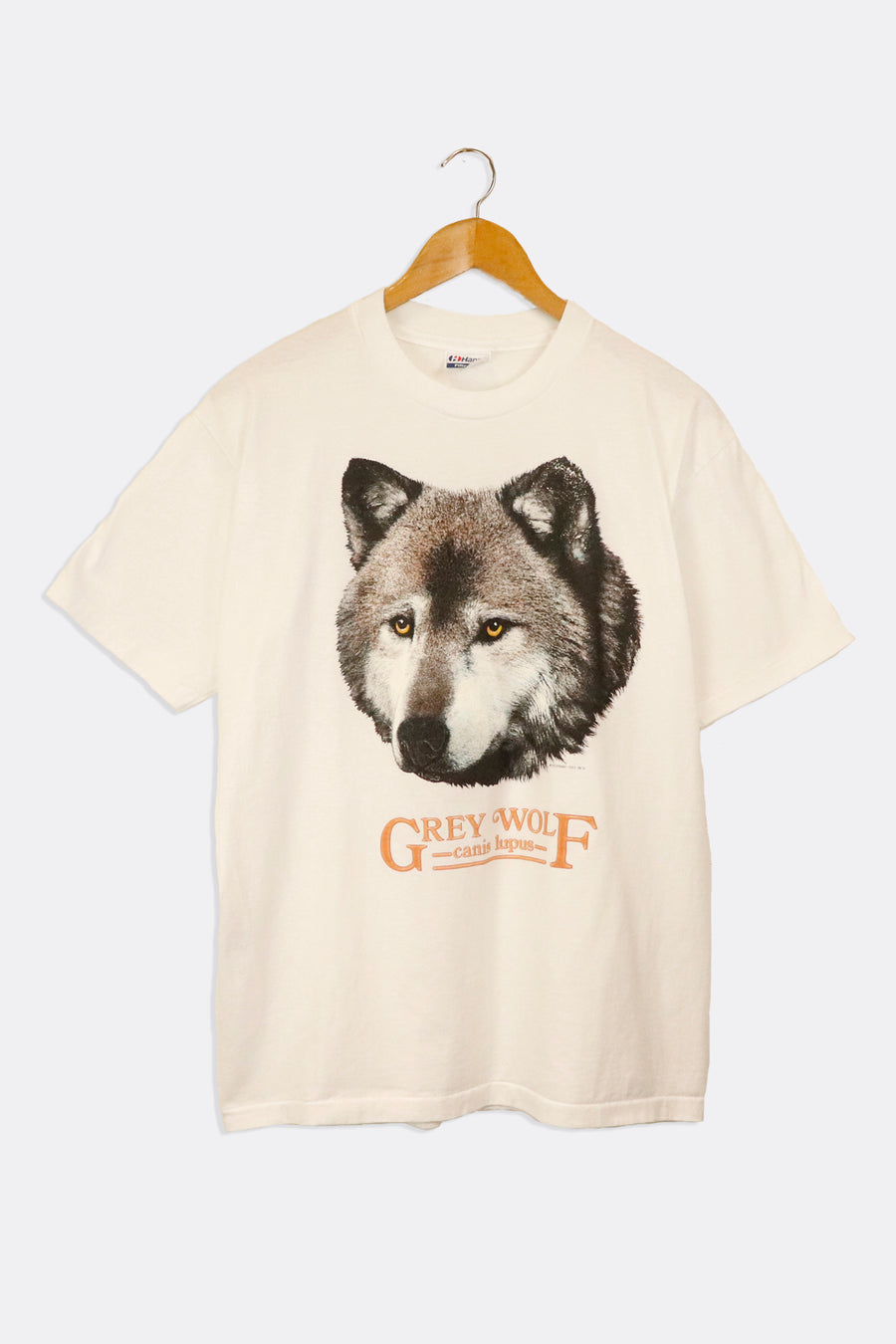 Vintage 1991 Grey Wold Head Graphic Canis Lupus T Shirt Sz L