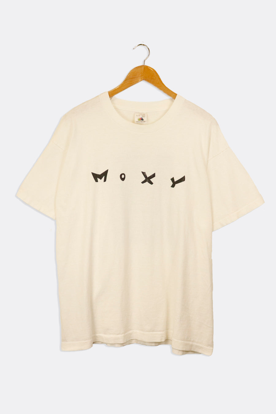 Vintage Moxy Spell Out Black Lettering Graphic T Shirt Sz XL