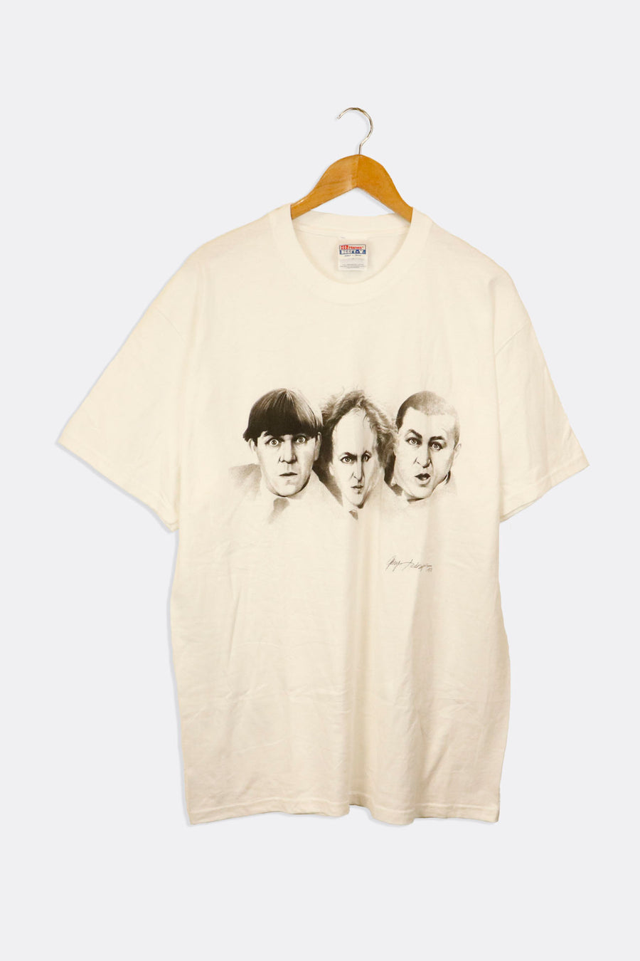 Vintage 1988 Three Stooges Surprised Faces Graphic T Shirt Sz L