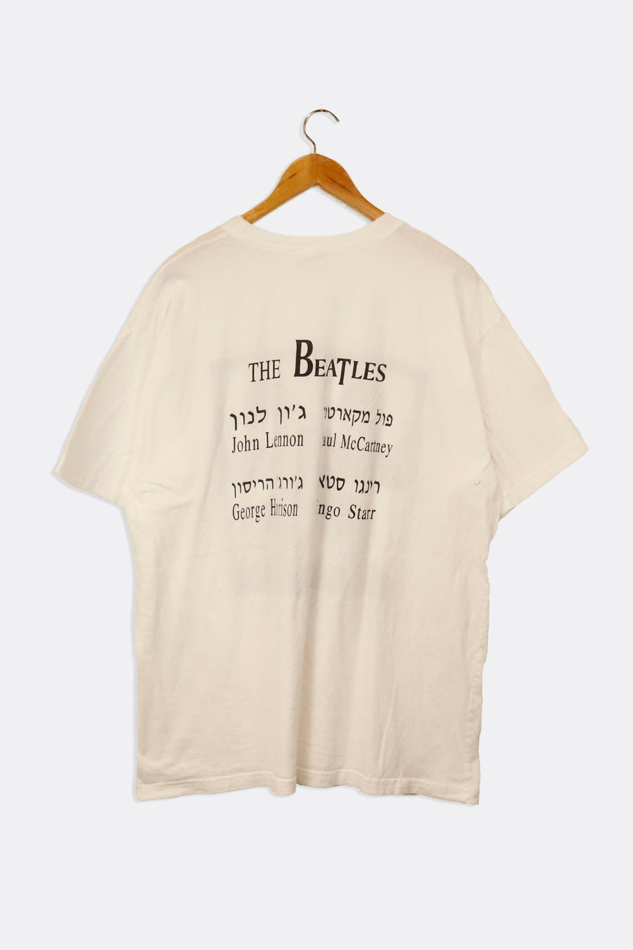 Vintage The Beatles Anthology Headshots Hebrew And English Wrting T Shirt Sz XXL