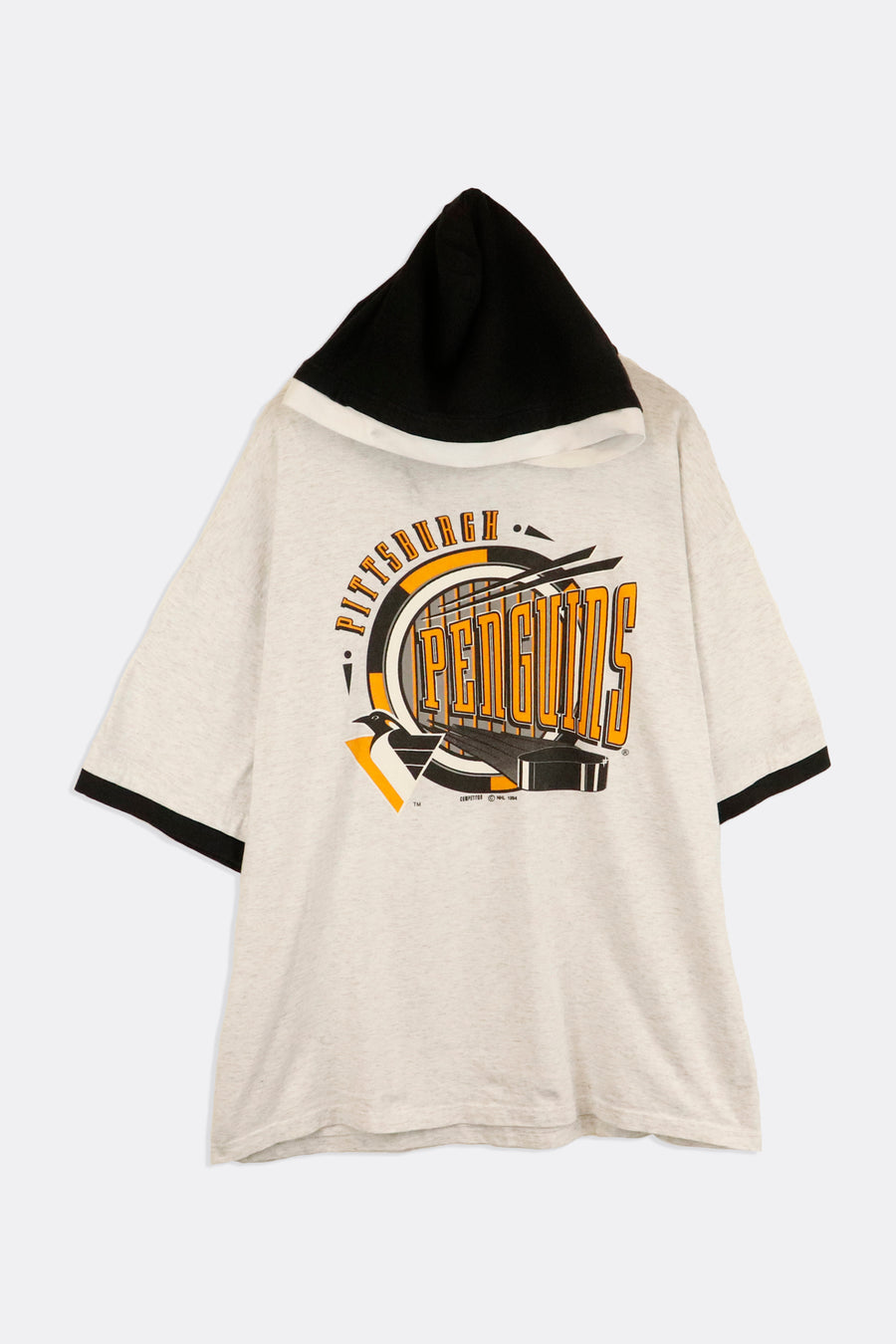 Vintage 1994 Pittsburgh Penguins Penguin Mascot Vinyl Hooded T Shirt