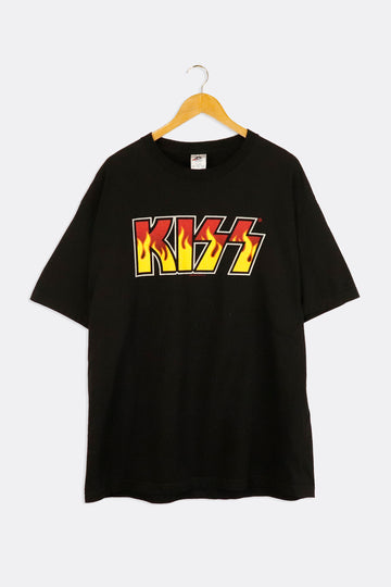 Vintage 2005 Kiss Flame Spell Out Graphic T Shirt Sz XL