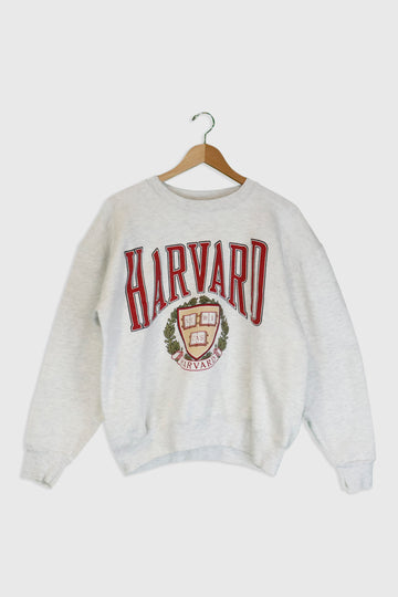 Vintage Harvard Bumped Out Graphic Sweater Sz L