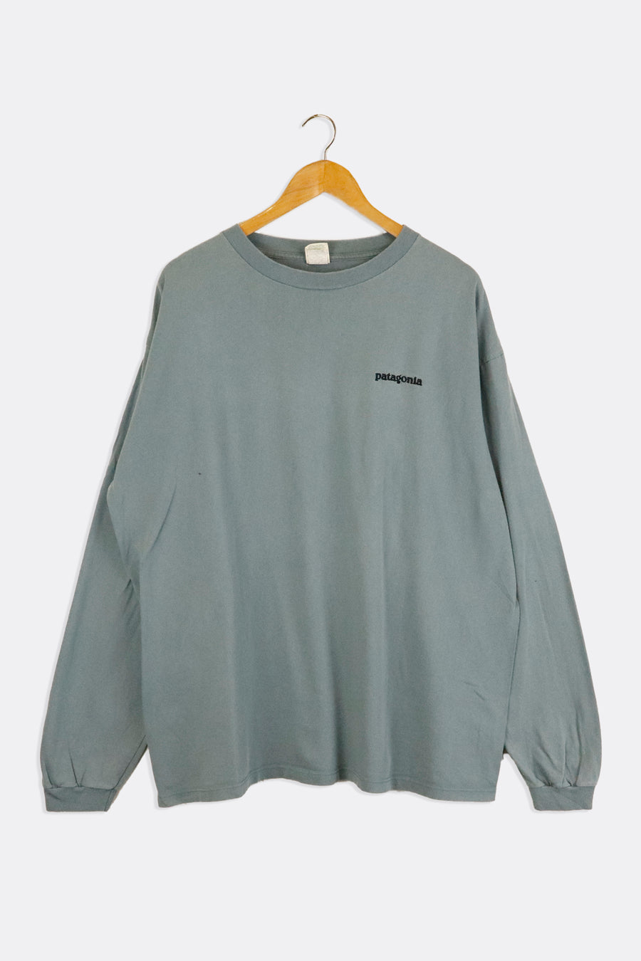 Vintage Patigonia Plain Long Sleeve Embroidered Lettering T Shirt Sz XL