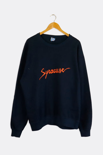 Vintage Champion Syracuse Orange Vinyl Lettering Across Chest Sweatshirt Sz 2XL