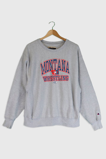 Vintage Champion Montana Wrestling Sweatshirt Sz L