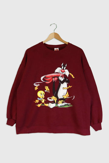 Vintage Looney Tunes Sylvester And Tweety Bird Sweatshirt Sz L/XL
