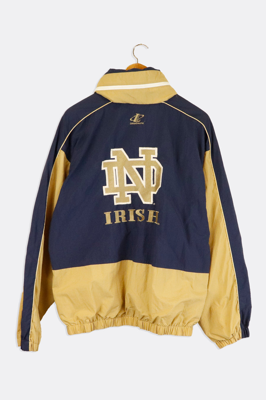 Vintage NCAA Notre Dame Fighting Irish Full Zip Removable Hood Embroidered Jacket Outerwear Sz M