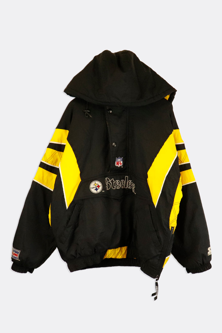Vintage Nfl Pittsburgh Steels Starter Quarter Zip Thick Warm Up Jacket Embroidered Logo Outerwear Sz XL