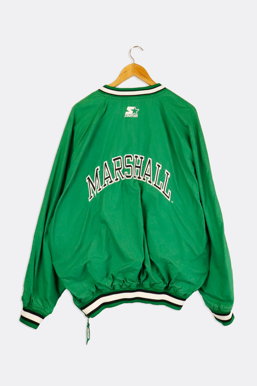 Vintage Started NCAA Marshall Pullover Jacket Embroided Logo And Lettering Outerwear Sz XL