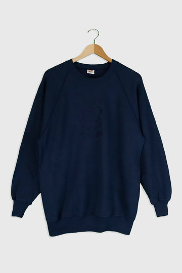 Vintage Oxford Monochrome Embroidered Sweatshirt Sz 2XL