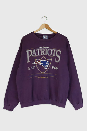 Vintage NFL Lee Sport New England Partiots Back Patch Sweatshirt Sz L