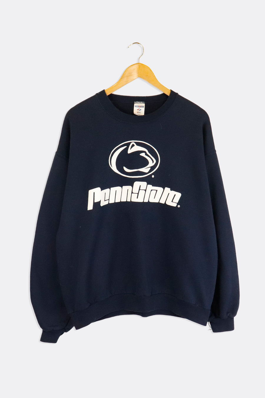 Vintage Penn State Large Filled Font Circle Logo Vinyl Sweatshirt Sz L