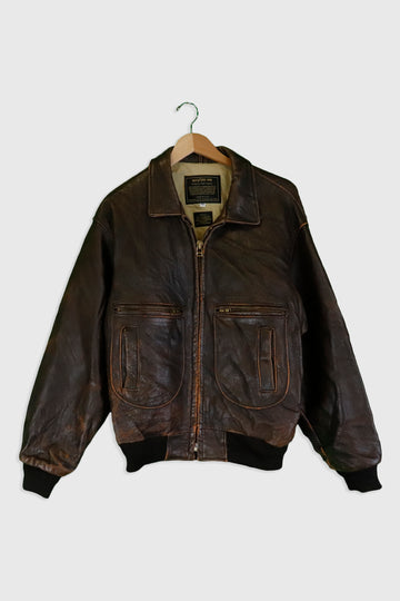 Vintage Sporty's Pilot Shop Leather Jacket Sz M