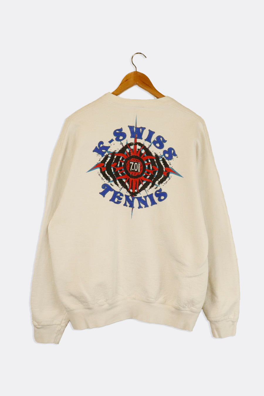 Vintage K-Swiss Tennis National Team Abstract Colourful Sun Graphic Sweatshirt Sz XL