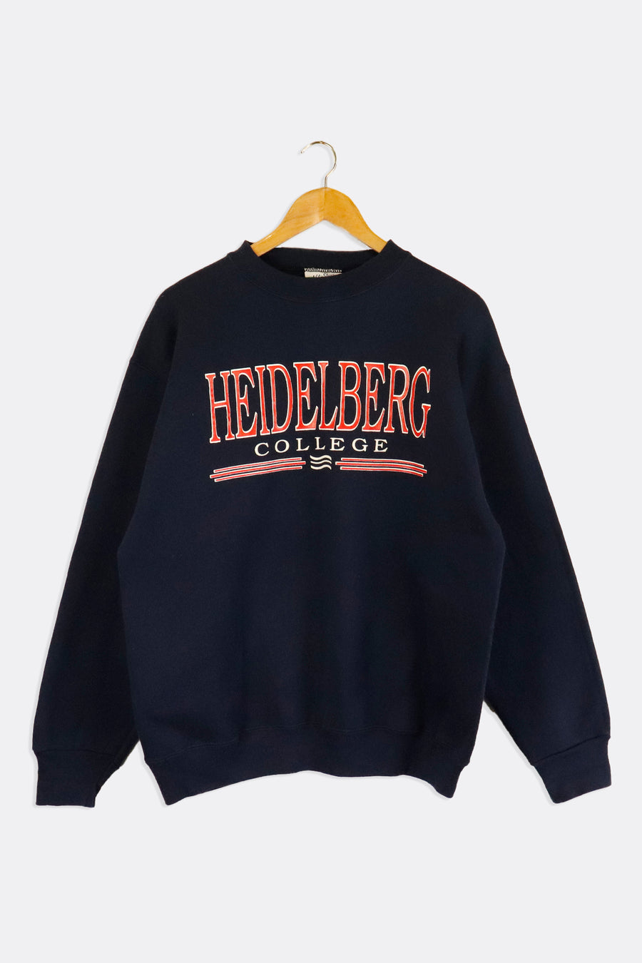 Vintage Heidelberg College Thin Style Font Three Underlines Vinyl Sweatshirt Sz L