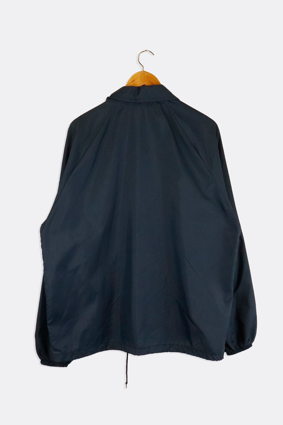 Vintage Champion Notre Dame Thin Full Button Up Windbreaker Vinyl Logo Outerwear Sz L