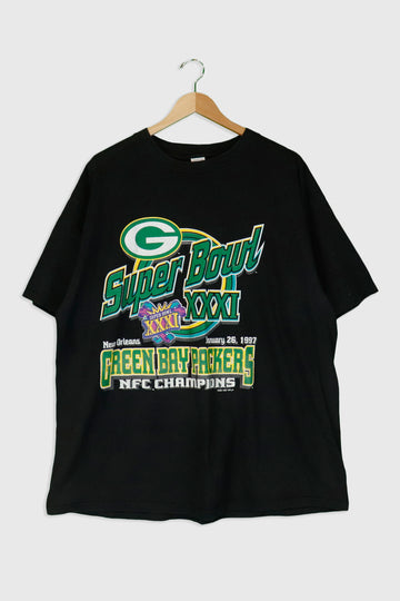 Vintage 1997 NFL Logo7 Green Bay Packers Super Bowl XXXI T Shirt Sz 2XL
