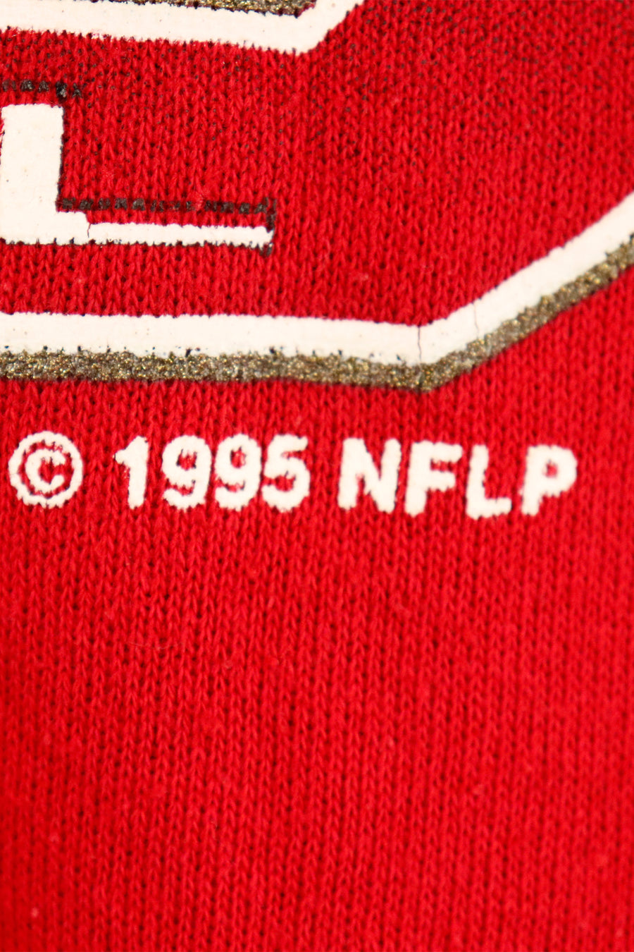 Vintage 1995 NFL San Fransciso 49ERS Big Vinyl Logo And Gradient Colouring Lettering Sweatshirt