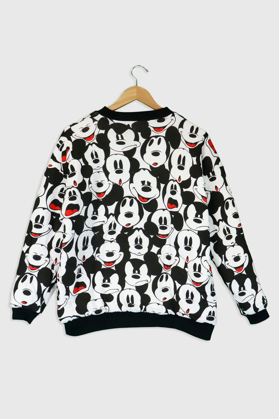 Vintage Disney Mickey Mouse Fabric Pattern Sweatshirt Sz XL