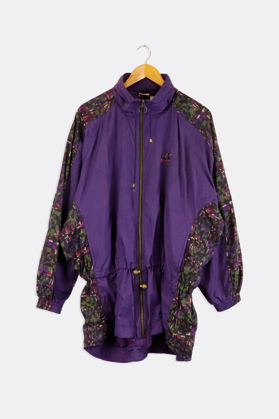 Vintage Nike Full Zip Colour Block With Multicoloured Pattern Windbreaker Sz XL