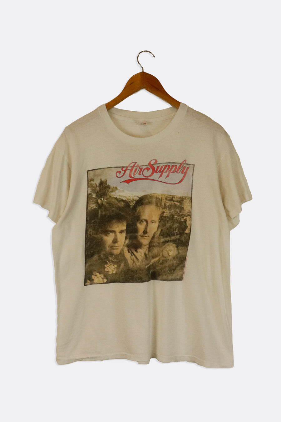 Vintage 1990 Air Supply Faded Portrait Cursive Font The Earth Is.... T Shirt Sz XL