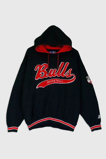 Vintage Starter NBA Chicago Bulls Drawstring Hooded Sweatshirt Sz L