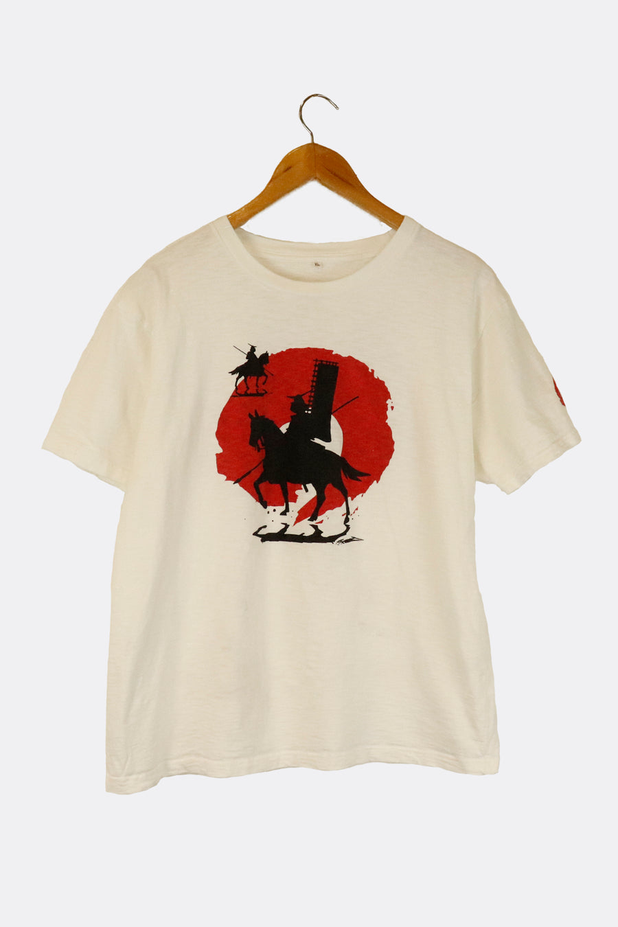 Vintage Samurai Silhouette Red Circle Vinyl T Shirt Sz XL
