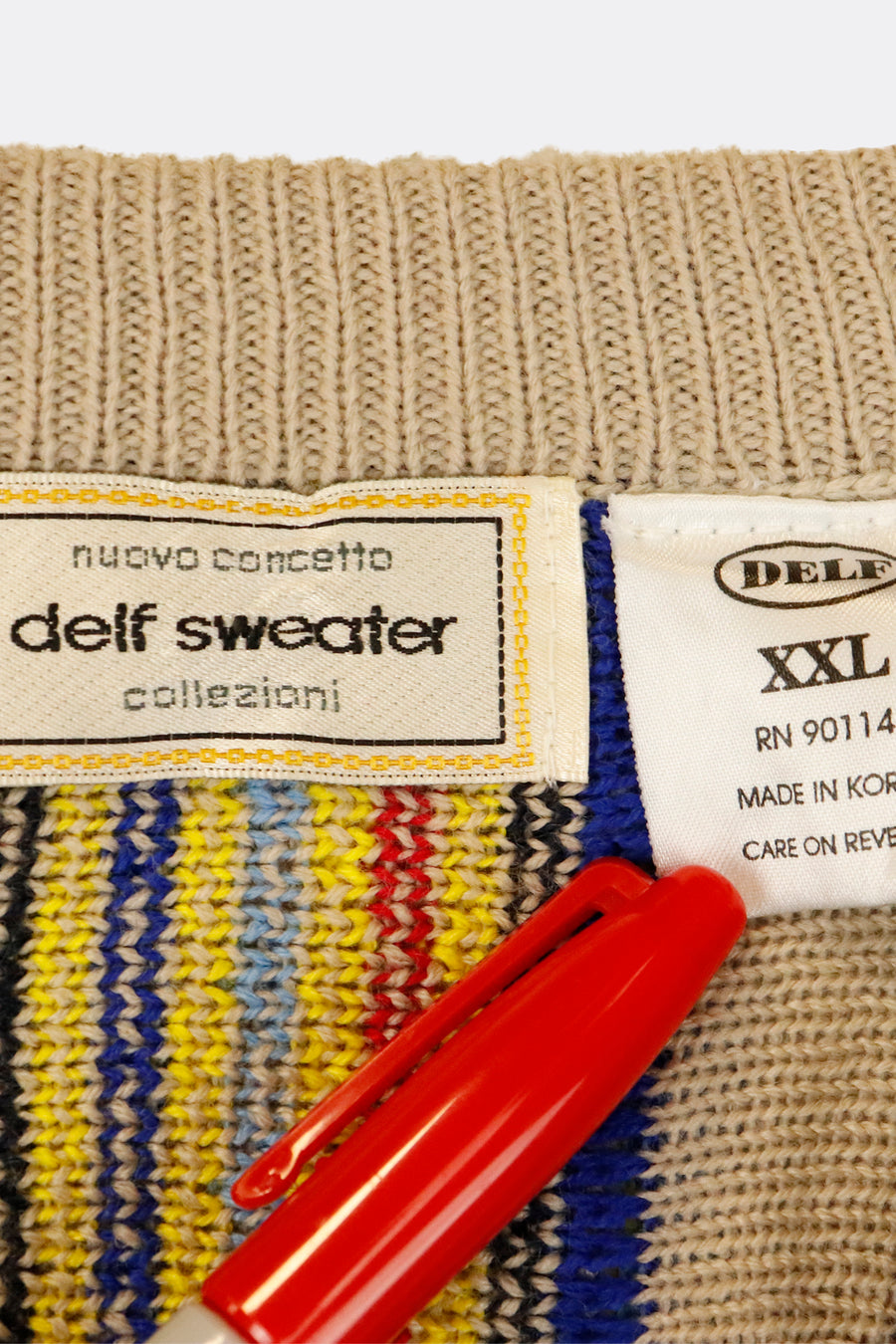 Vintage Multicolour Knit Sweater Vest Sweatshirt Sz 2XL