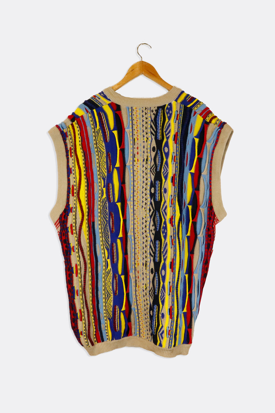 Vintage Multicolour Knit Sweater Vest Sweatshirt Sz 2XL