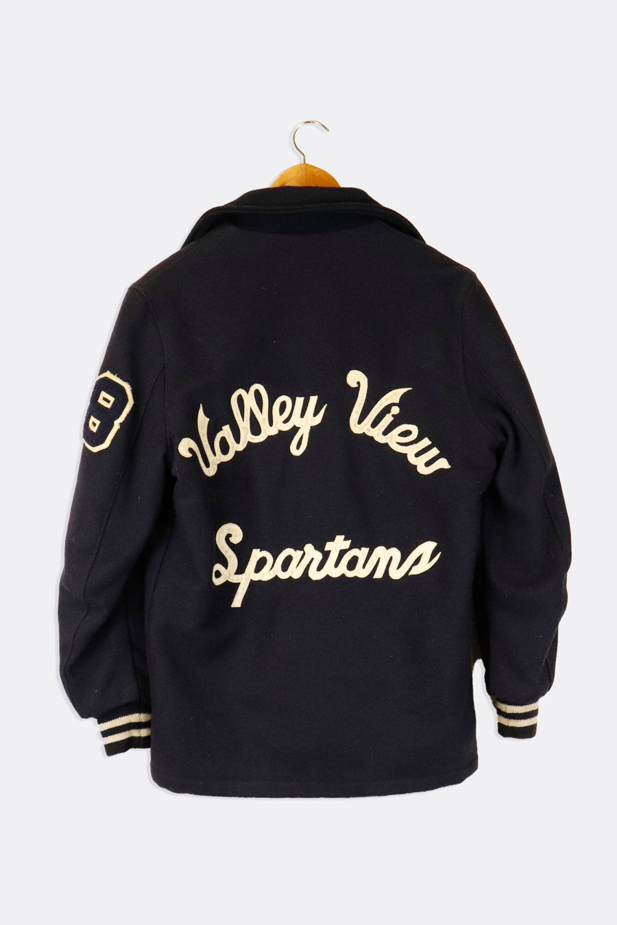 Vintage 1978 Varsity Valley View Spartants Emroidered Name Kris Wool Button Up Outerwear