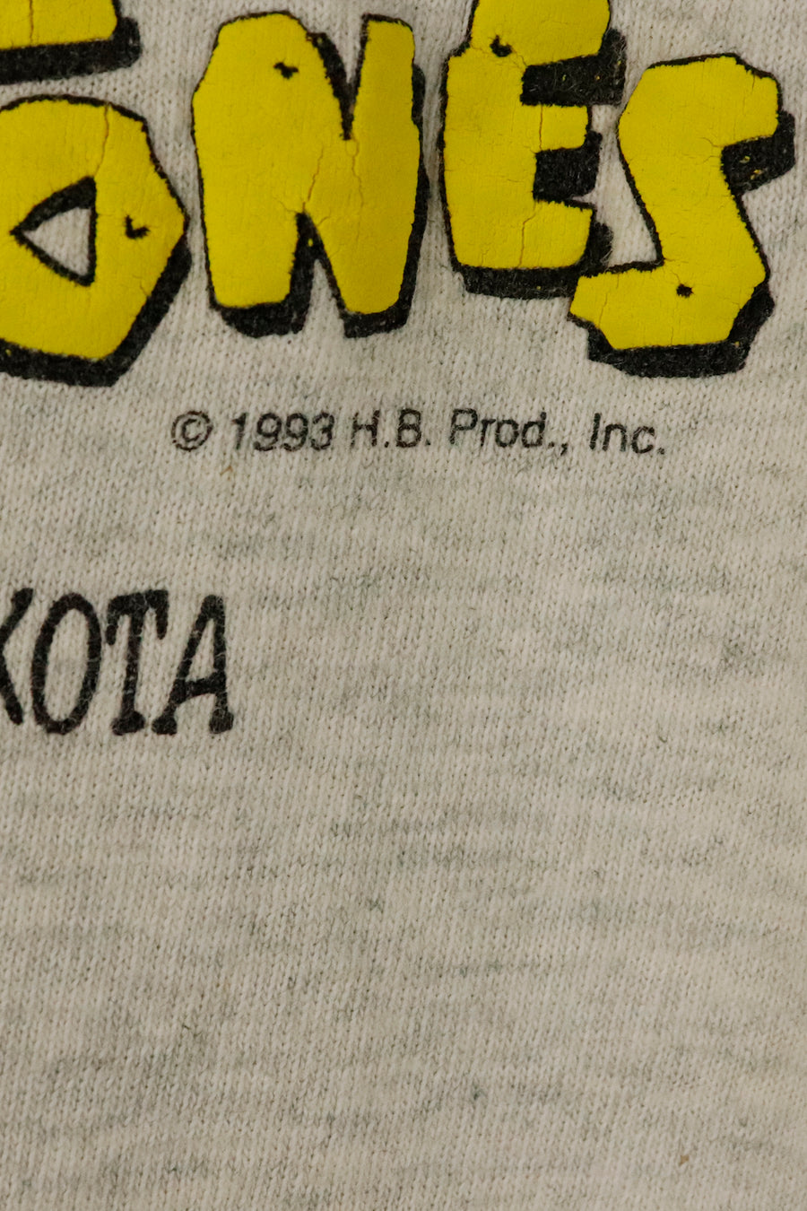 Vintage 1993 The Flinstones Custer South Dakota Graphic T Shirt Sz L