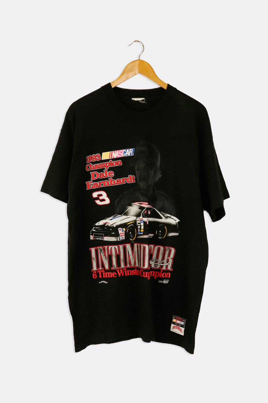 Vintage 1993 Nascar Dale Earnhardt 3 Intimidator 6 Time Winston Cup Graphic T Shirt