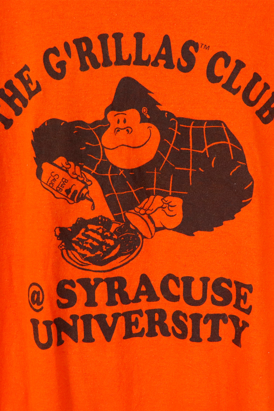 Vintage G'rillas Club @ Syracuse University Grilling Gorilla T Shirt Sz XL