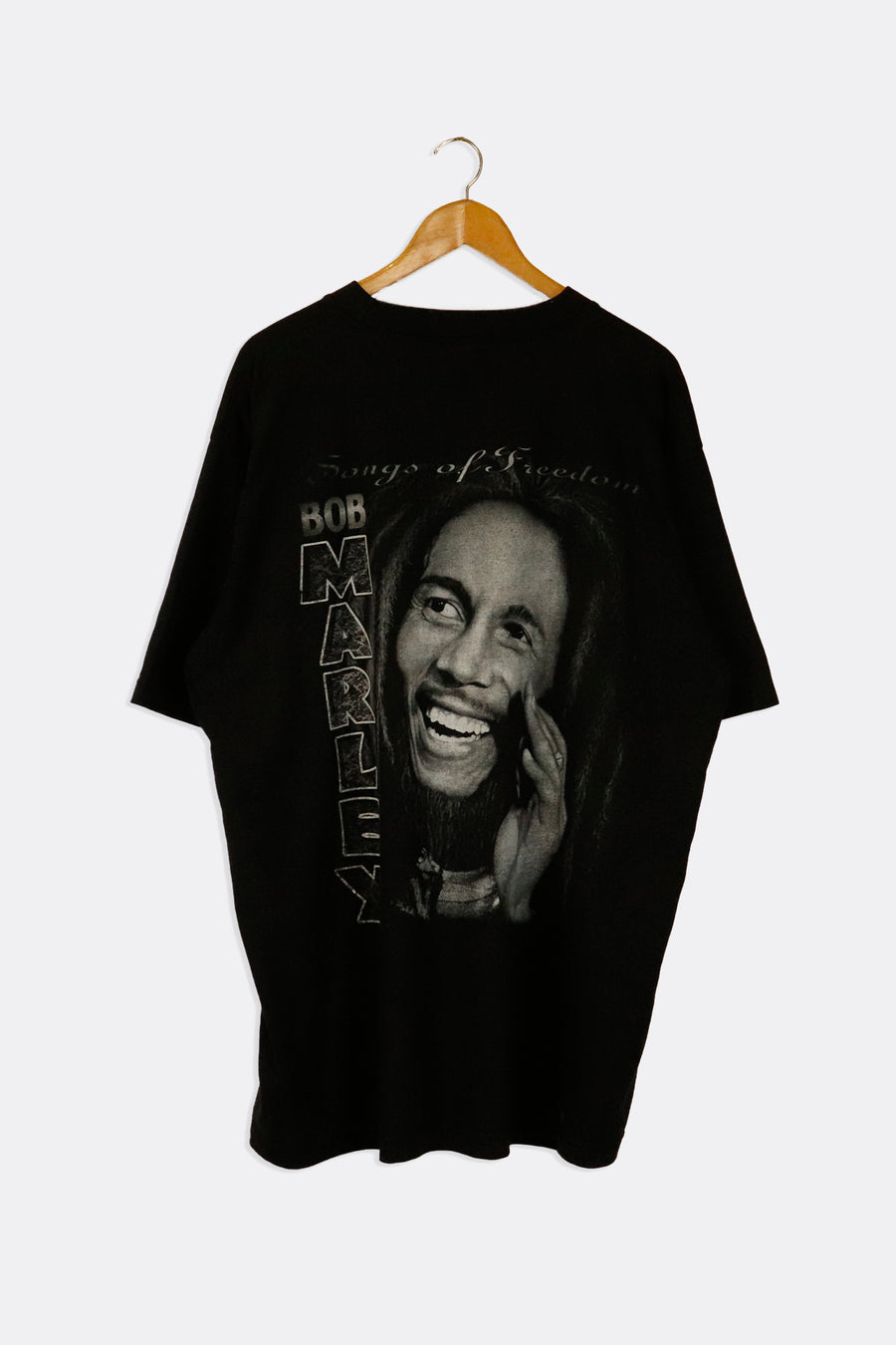 Vintage Bob Marley Songs Of Freedom Colored Graphic On Front Black And White On Back T Shirt Sz 2XL
