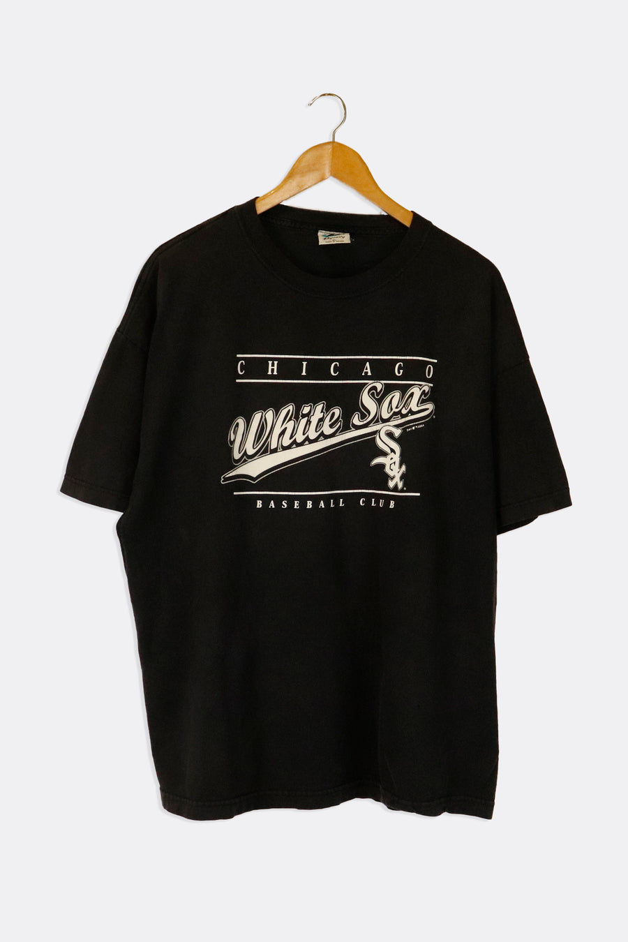 Vintage 2004 MLB Chicago White Sox Baseball Club White Lettering Graphic T Shirt Sz XL