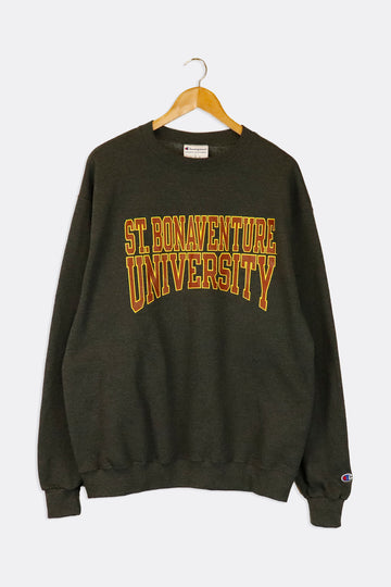 Vintage Champion St. Bonaventure University Block Lettering Vinyl Sweatshirt Sz L
