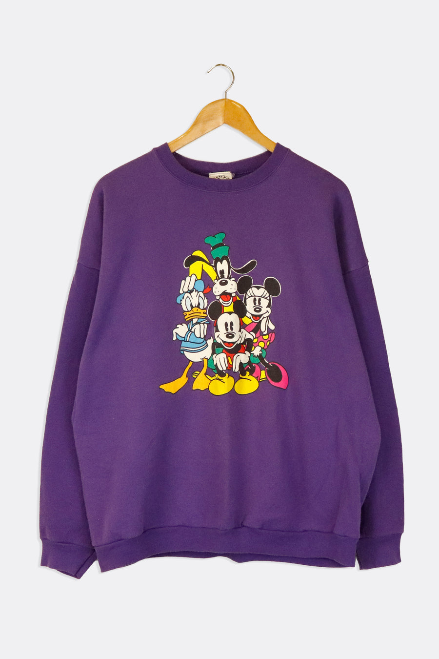 Vintage Disney Character Minnie Mickey Donald Goofy Graphic Sweatshirt Sz XL