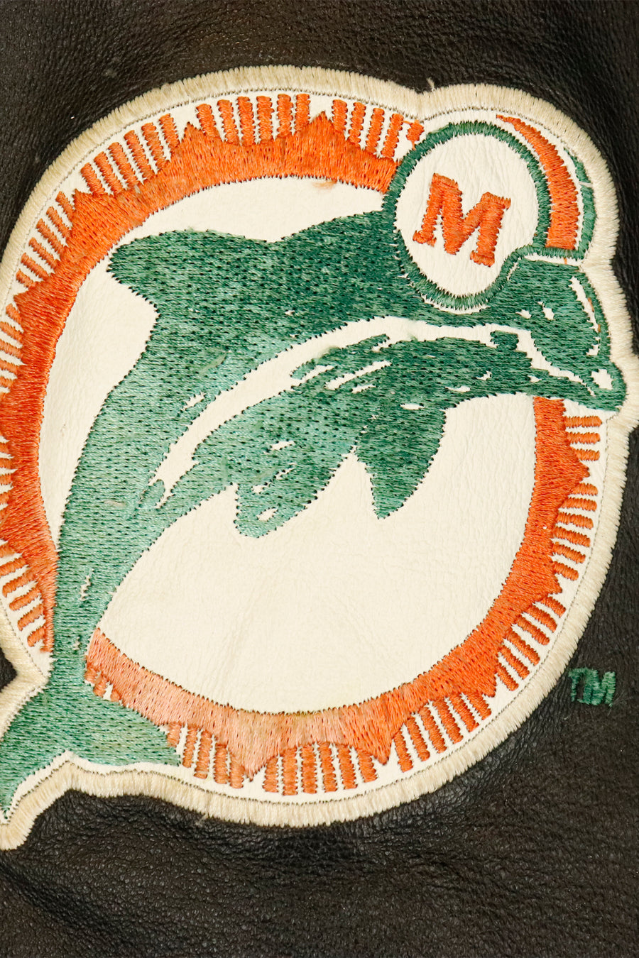 Vintage NFL Miami Dolphins Bomber Full Zip Embroidered Patches Full Button Up Jacket Sz M