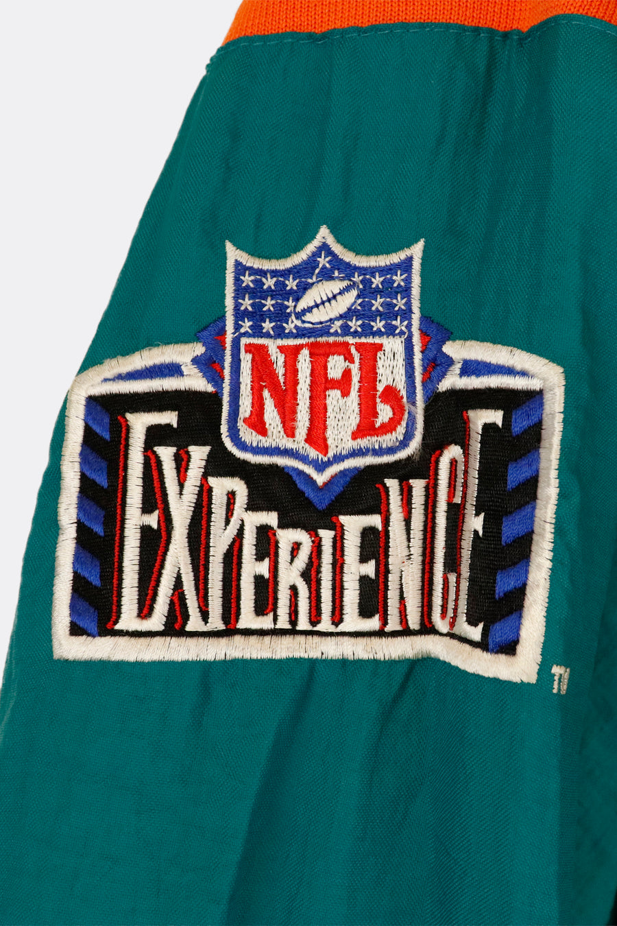Vintage Nfl Miami Dolphins Full Zip Reversable Embroidered Patches Puff Jacket Quarter Collar Jacket