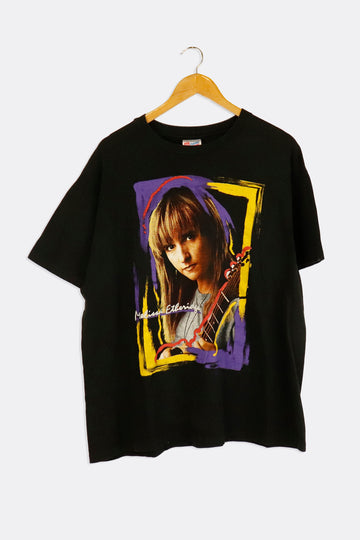 Vintage 1996 Melissa Etheridge Portrait Holding Guitar Vinyl With Colours Outlined T Shirt Sz XL