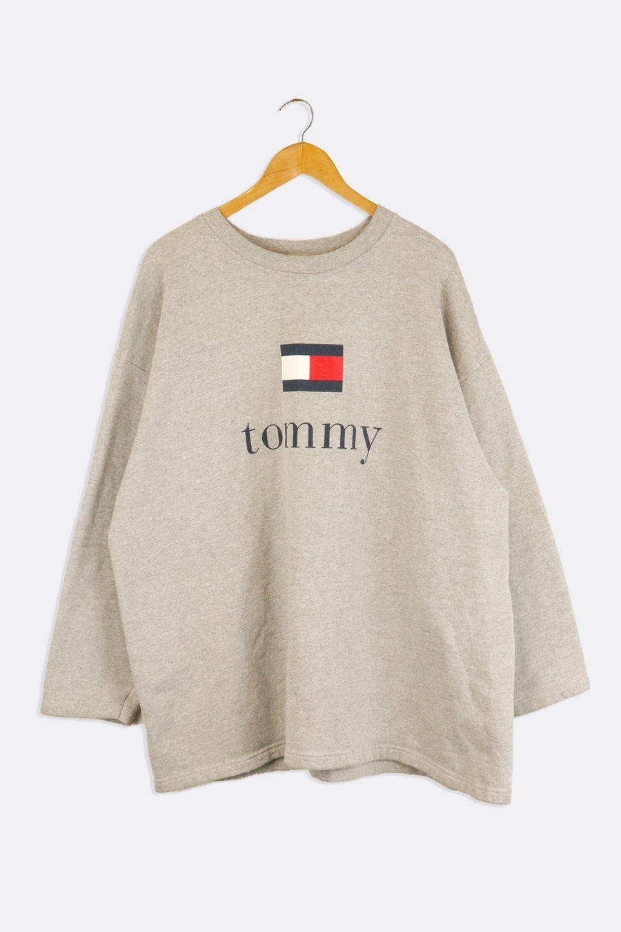 Vintage Tommy Hilfiger Tommy Simple Navy Font With Rectangle Logo Above Sweatshirt Sz XL