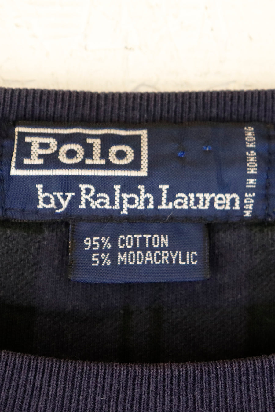 Vintage Raplh Lauren Polo Navy And Green Plaid All Over Small Logo Sweatshirt Sz XL