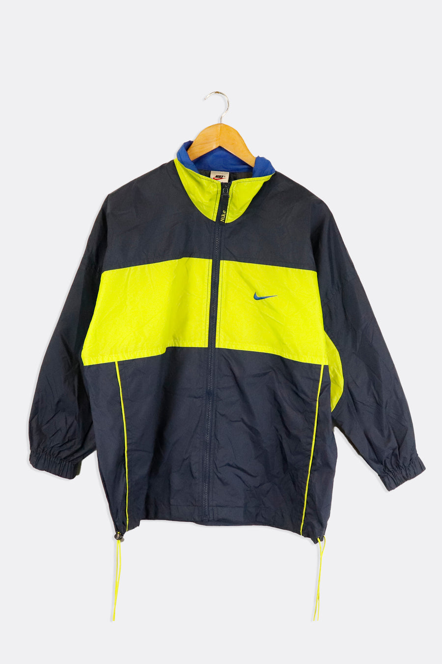 Vintage Nike Full Zip Green And Navy Colour Block Windbreaker Outerwear Sz L